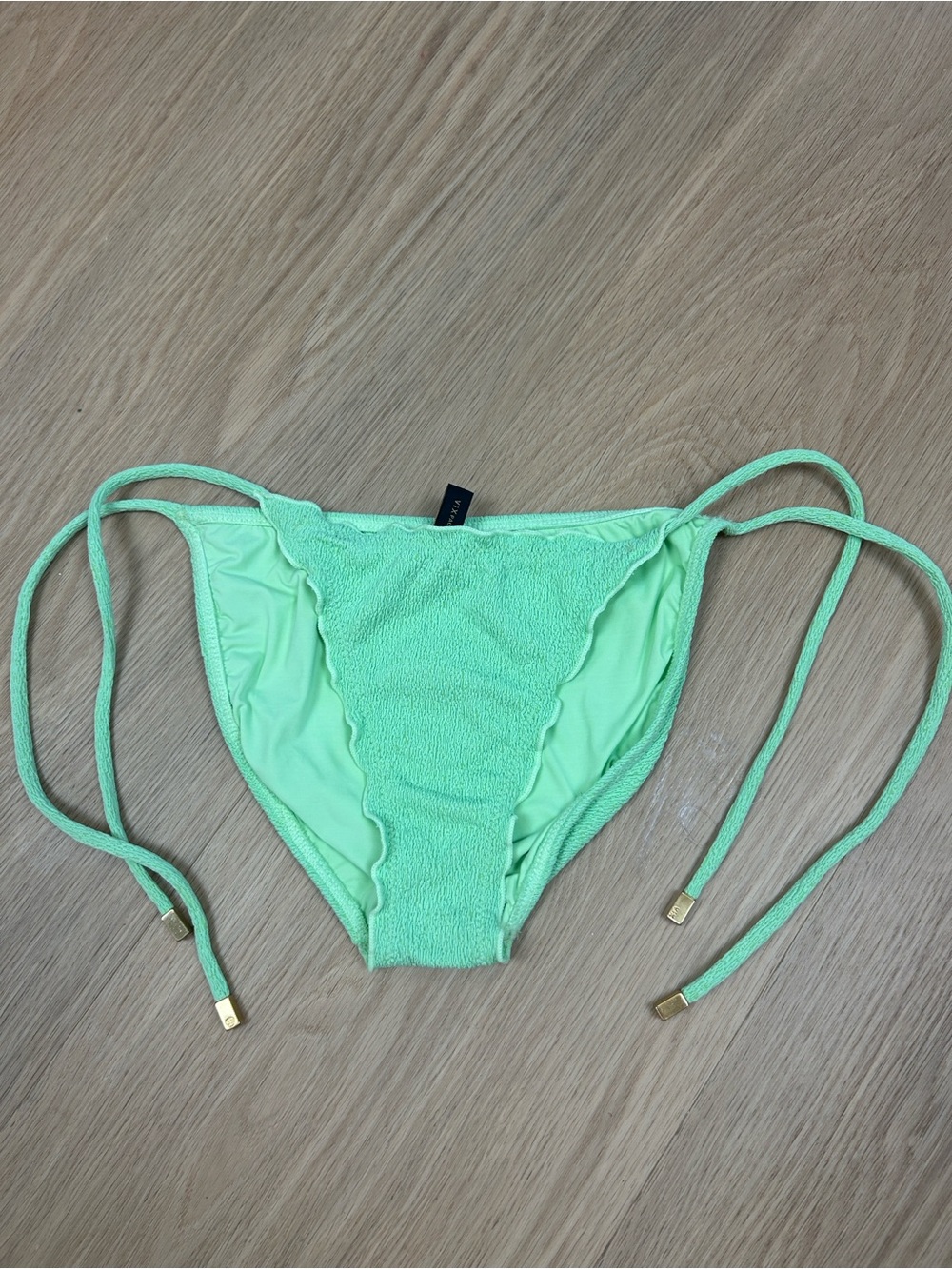 Vix Side Tie Textured Bikini Bottom S